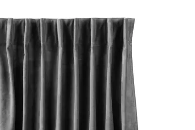Produktbild von LIFA LIVING 1x Blickdichter Vorhang in 250 x 150 cm (L x B) & Grau, Samt Gardine mit Kräuselband für Schlafzimmer, Waschbare Verdunklungsvorhänge aus Polyester