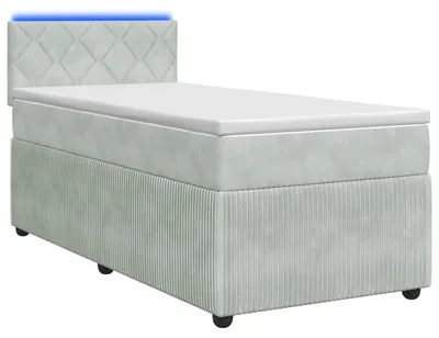 Obrázok produktu pre vidaXL Box spring posteľ s matracom svetlosivá 90 x 190 cm zamat