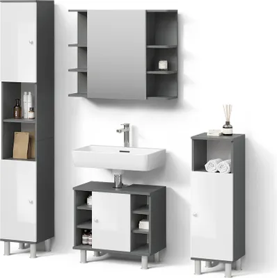 Produktbild von Badmöbel-Set Livinity Fucino Anthrazit 4 Teile, Model 52503