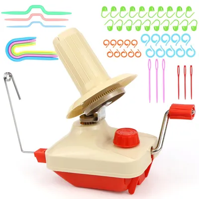 Garnwickler-Set, 54-teilig, mit Handkurbel und Zubehör