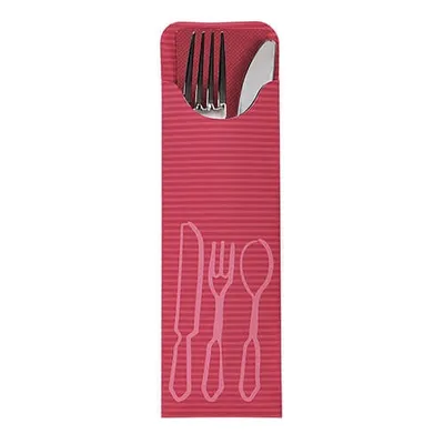 Produktbild von Bestecktaschen 23,5 cm x 7,3 cm bordeaux inkl. farbiger Serviette