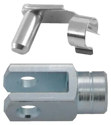 Produktbild von 50 Stück - Gabelkopf - Gabelgelenk 6x12 DIN71752 - M6 Linksgewinde + Federklappbolzen