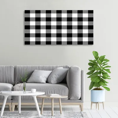 Produktbild von Tulup® Glas-Bild - 100x50 -Wandkunst - Wandbild hinter gehärtetem Sicherheitsglas  - Sonstige - Schwarzweiß-Gitter - Schwarzweiß