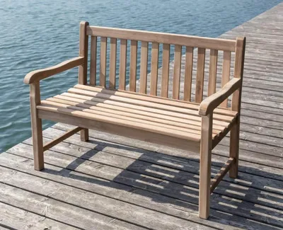 Stabile Bank Gartenbank Picadelly 120 cm in Premium Teak mit Armlehne