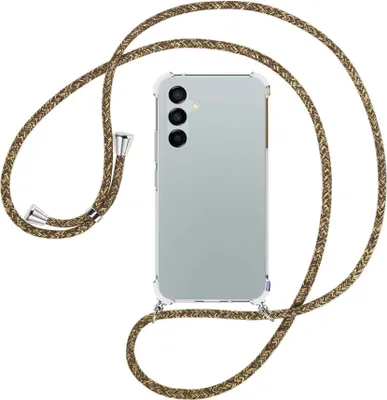 Produktbild von Handykette Backcover-Schutzhülle mit Band (Metall silberfarben) für Samsung Galaxy A54 5G (6.4'') - braun+beige