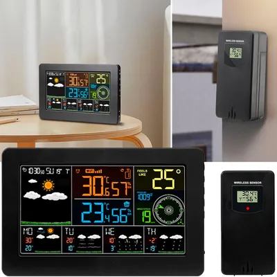 Produktbild von WLAN-Wetterstation mit Aussensensor – Digitale Wetterstation mit App & 5-Tage-Prognose, Thermometer, Hygrometer & Barometer