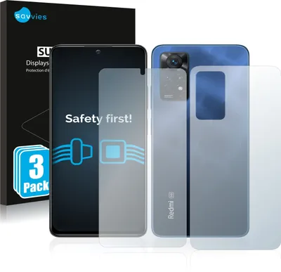 Produktbild von 6x Für Xiaomi Redmi Note 11 Pro 5G (Display+Rückseite) Schutzfolie Savvies Displayschutz Display Schutz Folie Klar Transparent