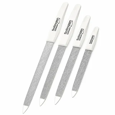 Produktbild von SMI 4 Stück Solingen Saphirnagelfeile Set Saphir Nagelfeilen Doppelseitige Maniküre Pediküre Nagelfeile Fein/Grob -  Germany