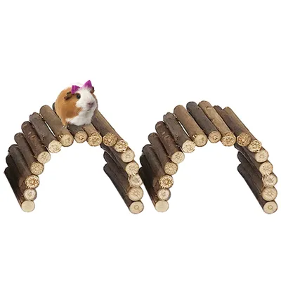 Produktbild von Hamster Bridge Holz Maus Leiter Haus für Reptilien Mäuse Nagetiere Kleintier Kauspielzeugklein