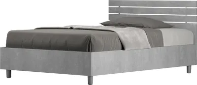 Produktbild von ITYHOME - Bett mit Lattenrost 120x190 gerades Kopfteil mit Holzlatten Zement Ankel