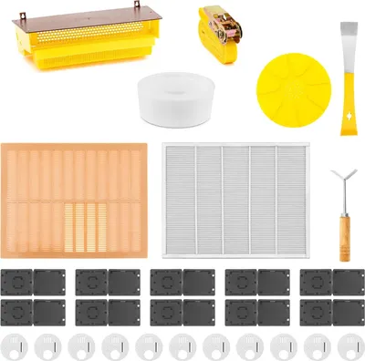 Produktbild von Expondo Wiesenfield Imkerei-Starterset - 28-tlg - Stockmeißel - Wandergurt - Pollenfalle - Absperrgitter - Insektenfalle