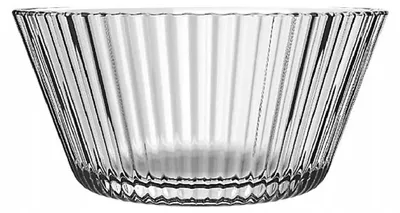 Produktbild von Geriffelte Glasschale 12 cm 300 ml transparent – Dessertschale Salatschüssel spülmaschinenfest