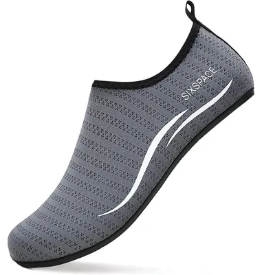 Produktbild von Badeschuhe Wasserschuhe Aquaschuhe Schnell Trocknend Slip-on Atmungsaktiv Grau 36-48