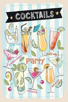 Image de vianmo Panneau en bois 30x20 cm Party Cocktails Capirinha Blood Mary