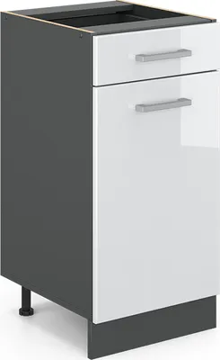 Produktbild von Küchenunterschrank Vicco R-Line Weiß Hochglanz 40 cm ohne Arbeitsplatte, Model 34903