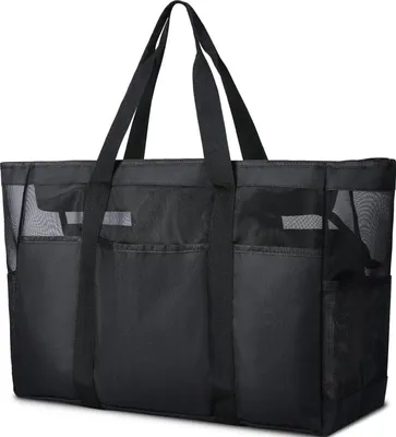 Produktbild von Lubardy XXL Strandtasche für Damen mit Reißverschluss und Mesh-Design