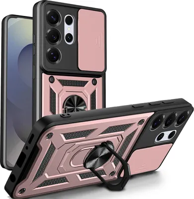 Produktbild von Outdoor Panzer Hülle für Samsung Galaxy S26 Ultra mit Kameraschutz Ringhalter Rosegold