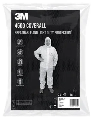 Obrázek produktu pro 3M 7100398541 3M unisex Arbeitsoverall 4500 weiß Größe L