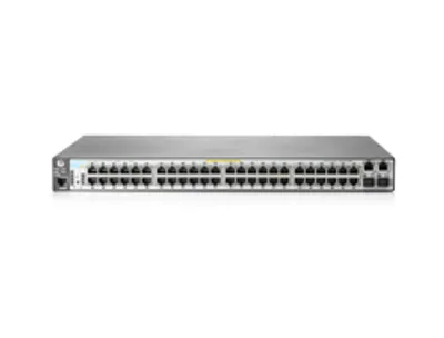 Obrázok produktu pre HPE Aruba Networking 2620-48-PoE+, Riadený, L2, Fast Ethernet (10/100), Podpora napájania cez Ethernet (PoE), Inštalácia do Racku, 1U