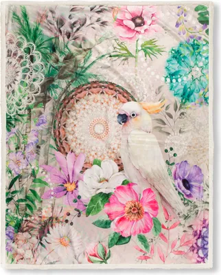 Produktbild von Plaid HIP 130x160 cm - mandalas, flowers and a parrot
