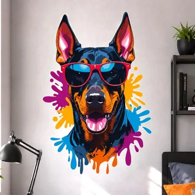 Dobermann mit Sonnenbrille – Decords Wandtattoo, Produktansicht 1