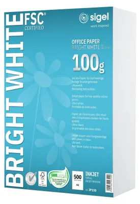 Produktbild von SIGEL IP150 Office Papier BRIGHT WHITE, ultraweiß, 100 g/m², A4, 500 Blatt