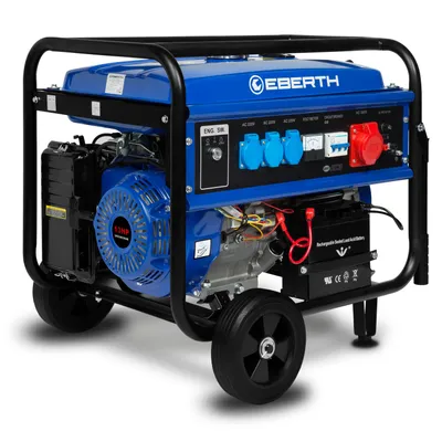 Produktbild von EBERTH 5500 Watt Notstromaggregat Stromerzeuger Stromaggregat mit Fahrwerk, E-Start, 13 PS Benzinmotor, 4-Takt, 3-Phasen, 1x 400V, 3x 230V, 1x 12V,AVR