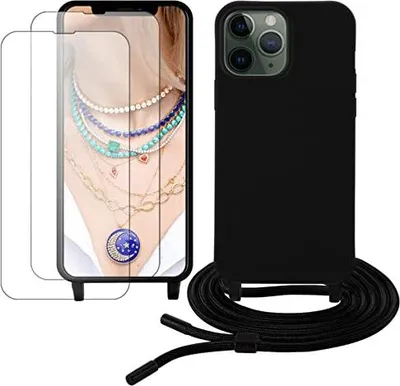Produktbild von Hülle für Apple iPhone 13 Pro 6.10" Silikon Schwarz + 2x Panzerglas
