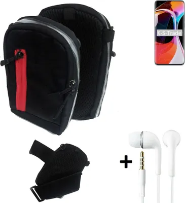 Produktbild von K-S-Trade Outdoor Gürteltasche Holster Umhängetasche + Kopfhörer kompatibel mit Xiaomi Mi 10 schwarz Handy Tasche Case travelbag Schutzhülle