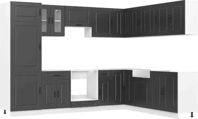 Produktbild von 14-tlg. Küchenschrank-Set Kalmar Schwarz Holzwerkstoff
