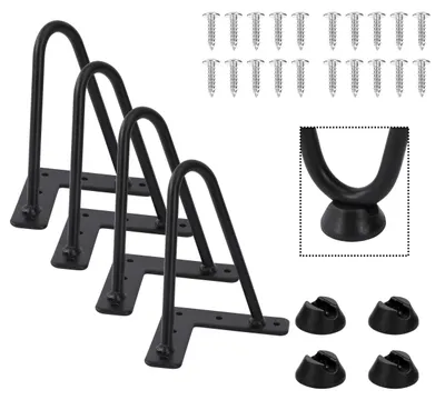 Möbelbeine 15 cm, Haarnadelbeine, 4 Stück, schwarz, Metall
