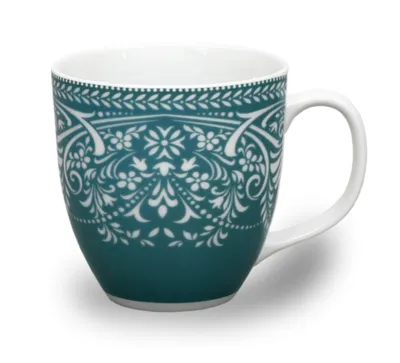 Obrázek produktu pro Porcelánový hrnek, 0,47 l, modrozelená krajka, Thun 1794