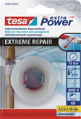 Produktbild von Reparaturband selbstverschweißend 2,5mx19mm transparent Packung mit 6 Stück