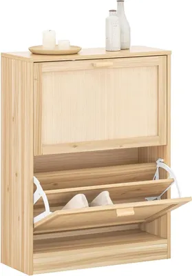 Obrázok produktu pre SoBuy skrinka na topánky s 2 chlopňami, komoda na topánky, botník, skrinka na topánky, skrinka do predsiene, skrinka na topánky, do vstupnej časti