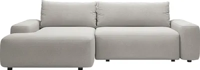 Produktbild von Ecksofa mit Schlaffunktion - Ecke links - Strukturstoff - Hellgrau - DAVISO