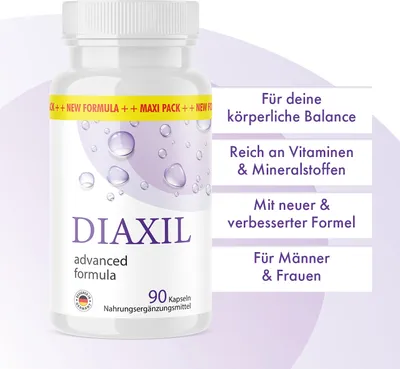 Produktbild von Diaxil Kapseln - für Männer & Frauen - einfache Anwendung - 90 Kapseln Maxi Pack