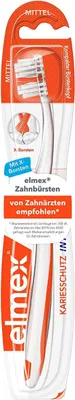 Zdjęcie produktu dla Szczoteczka do zębów Elmex z zaokrąglonymi włóknami X Ergonomiczny kształt Medium
