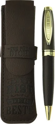 Produktbild von History & Heraldry Bamboo Persönlicher und individueller Kuli Kugelschreiber Stift mit Namen und Spruch Personalisiertes Etui Monogramm-Design persönliches Geschenk (Kuli NUR FÜR DICH (M))