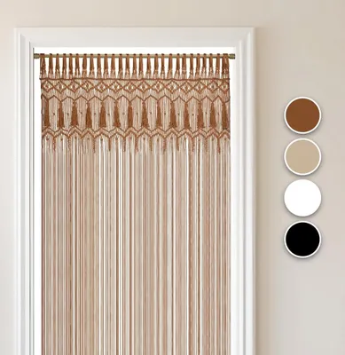 Produktbild von COZYOR Makramee-Vorhang, Boho Vorhang Türvorhang Fenstervorhang 132x200cm, wahlweise mit Stange