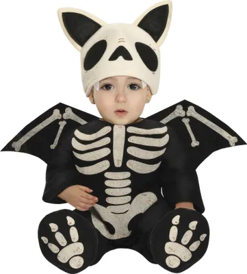 Immagine prodotto di Fiestas Guirca - Costume da pipistrello scheletro per bambino FG720 (86) (Nero/Bianco)