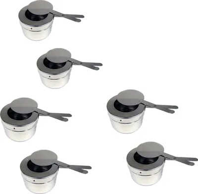 Produktbild von 6x Edelstahl Brennpastebehälter Brennpaste Behälter mit Deckel für Chafing Dish