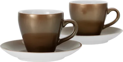 Produktbild von CreaTable, 25845, Golden Days Weiss, Espressoset 4-tlg, Steinzeug