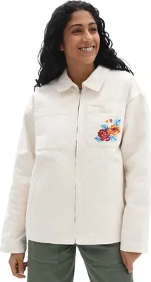 Produktbild von Vans Needlework Damen Jacke aus 100% Baumwoll-Denim, bestickt, Boxy Oversize-Schnitt, Größe S