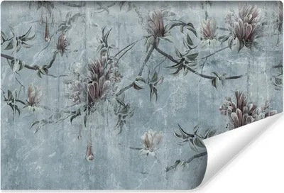 Produktbild von Muralo Selbstklebende Fototapete für Esszimmer BLUMEN Blätter Beton Abstraktion Vintage Br. 104cm x Hö. 70.5cm