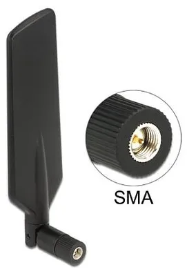 Obrázok produktu pre DeLOCK 12408, 4 dBi, 0.698 - 0.791 / 0.824 - 0.96 / 1.71 - 2.17 / 2.4 - 2.5 / 5.15 - 5.875 GHz, 50 ohm, Všesmerová anténa, SMA, 2,5:1 - 5,0:1