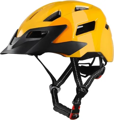Image de Casque de vélo pour enfants filles garçons casque de vélo réglable casque de skate jaune 52-56cm