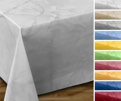 Abwaschbare Tischdecke, rund 100 cm, weiß, glatt, pflegeleicht
