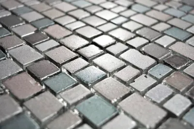 Produktbild von Handmuster Transparentes Crystal Mosaik Glasmosaik grau beige Wand Fliesenspiegel Küche  Bad MOS85-0212_m