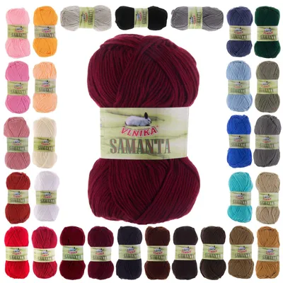 10 x 50g Strickgarn Samanta Uni Häkelgarn Strickwolle bordeaux