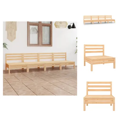 Immagine prodotto di vidaXL Set da salotto da giardino 4 pezzi in pino massiccio - Set di mobili da giardino